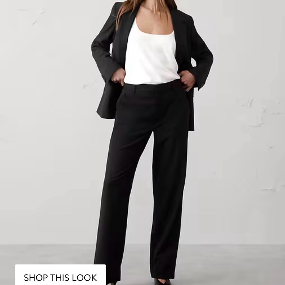 BANANA REPUBLIC black suit: JACKET (0P) and 2x PANTS (00P and 0P) Dry Cleaned